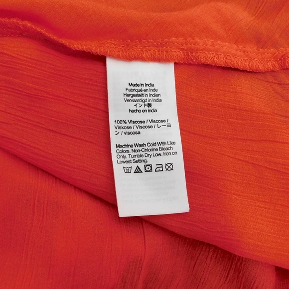 J. CREW Drapey Ruffle Tank Top Airy Chiffon Orange Red Gauzy Ruffles X-Large - Picture 13 of 15